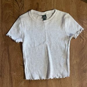 Waffle crop top lettuce detail.